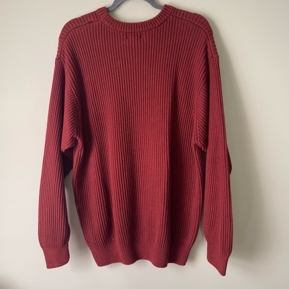 Men’s L. L. Bean Red Cotton Ribbed Pullover Sweater - Picture 5 of 5